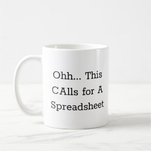 Mug Ohh cela nécessite une feuille de calcul, comptabl