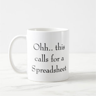 Mug Ohh cela nécessite une feuille de calcul, comptabl