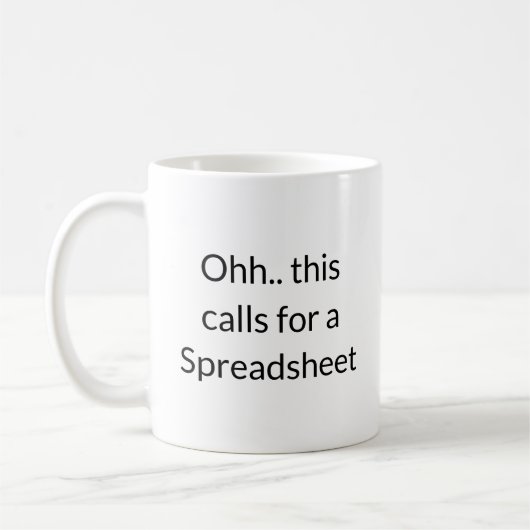 Mug Ohh cela nécessite une feuille de calcul, Équipe c (Gauche)