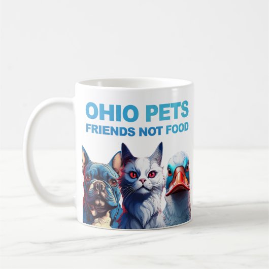 Mug OHIO ANIMAUX, Amis pas de nourriture (L'ORIGINAL) (Gauche)
