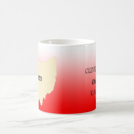 Mug - Ohio State Map avec la ville (Centre)