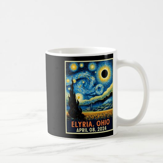 Mug Ohio Total Solar Eclipse 2024 Starry Night Van Gog (Droite)