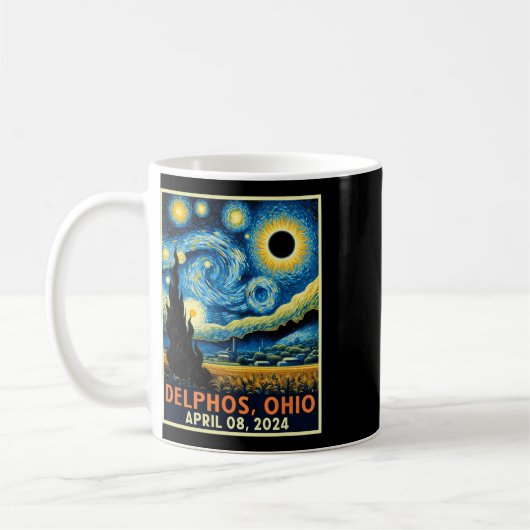 Mug Ohio Total Solar Eclipse 2024 Starry Night Van Gog (Gauche)