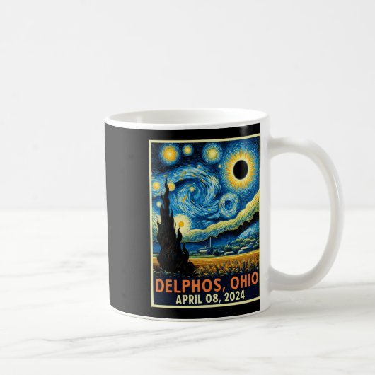Mug Ohio Total Solar Eclipse 2024 Starry Night Van Gog (Droite)