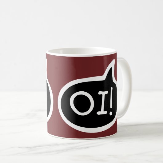 Mug OI ! Langue Portugaise Salutation, bulle d'express (Devant droit)