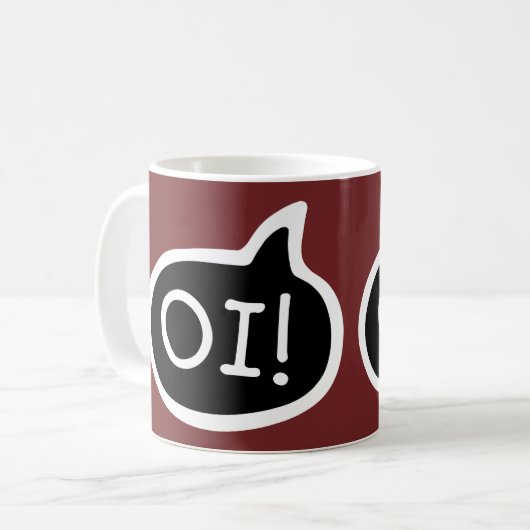 Mug OI ! Langue Portugaise Salutation, bulle d'express (Devant gauche)