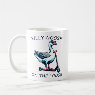 Mug Oie bête sur l'oie perdue patinage sur scooter