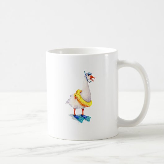 Mug Oie blanche en snorkeling (Droite)