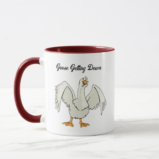 Mug Oie blanche qui danse drôle dessin animé (Gauche)