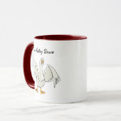 Mug Oie blanche qui danse drôle dessin animé (Devant gauche)