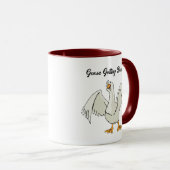 Mug Oie blanche qui danse drôle dessin animé (Devant droit)