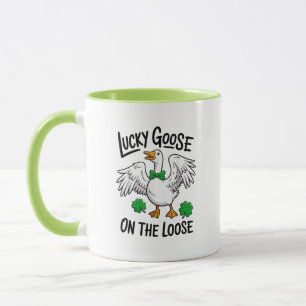Mug Oie Chanceuse En Liberté Oie Drôle Shamrock