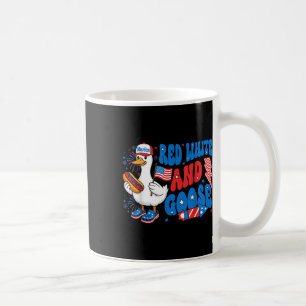 Mug Oie drôle 4 juillet Patriotique Mignonne Rouge Bla