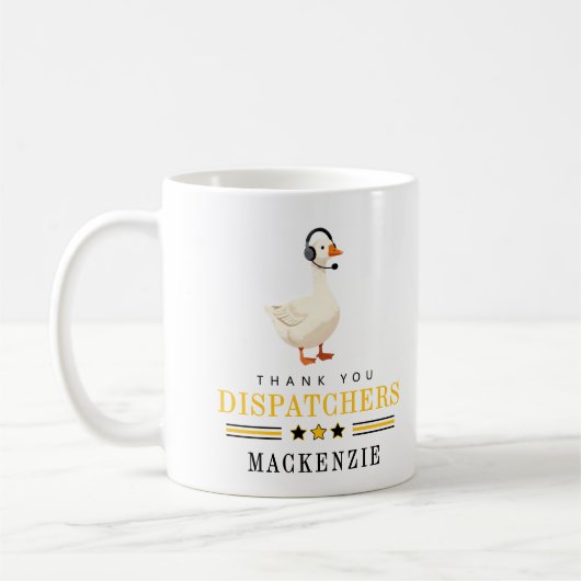 Mug Oie personnalisée Dispatch 911 avec casque (Gauche)