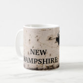 Mug Oie silhouette noire sur écorce de bouleau (Devant gauche)