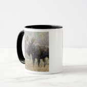 Mug Oie taureau en orage de neige avec peupliers faux- (Devant gauche)