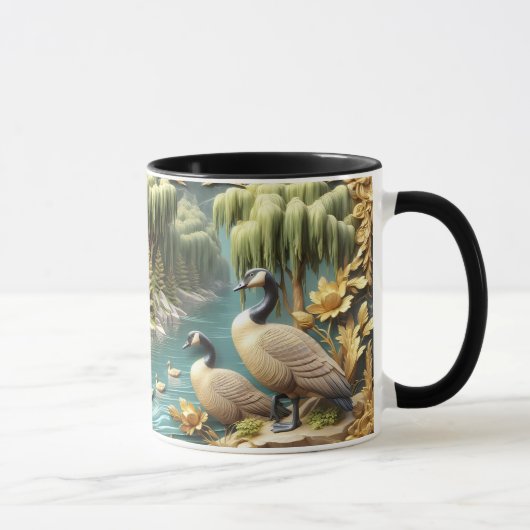 Mug Oies du Canada au milieu des saules qui pleuvent (Droite)