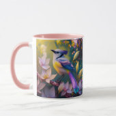 Mug Oiseau à poitrine jaune violet (Gauche)