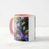 Mug Oiseau à poitrine jaune violet (Devant gauche)