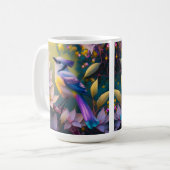 Mug Oiseau à poitrine jaune violet (Devant gauche)