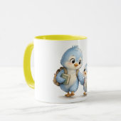 Mug Oiseau Bleu Accent Jaune Ensoleillé (Devant gauche)