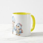 Mug Oiseau Bleu Accent Jaune Ensoleillé (Devant droit)