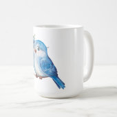 Mug Oiseau bleu avec fleurs (Devant droit)
