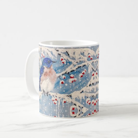 Mug Oiseau bleu d'hiver (Devant gauche)