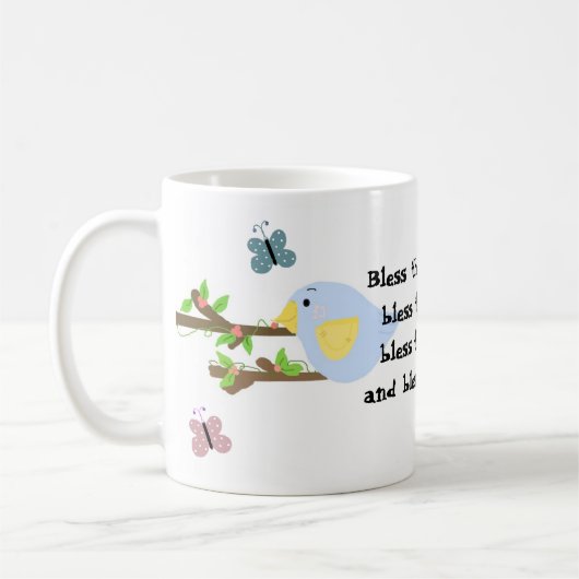 Mug Oiseau bleu et papillons (Gauche)