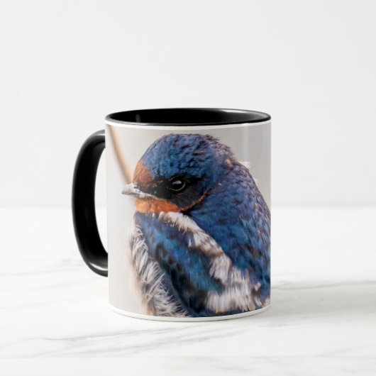 Mug Oiseau bleu, hirondelle de grange (Devant gauche)