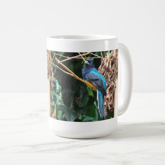 Mug Oiseau bleu long à queue (Devant droit)