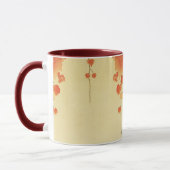 Mug Oiseau bleu Tit, Branche de Paulownia, Feuilles ro (Gauche)