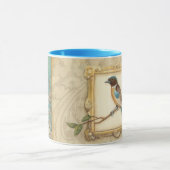Mug Oiseau Brown et bleu sur une branche (Centre)