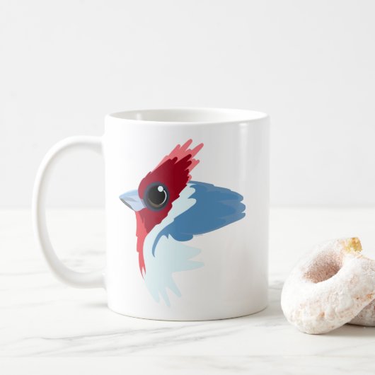 Mug Oiseau cardinal à crête rouge  (Avec donut)