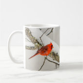 Mug Oiseau cardinal des mâles rouges d'hiver (Gauche)