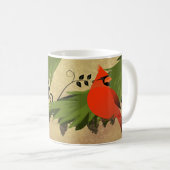 Mug Oiseau cardinal rouge Boug de Noël personnalisé (Devant droit)