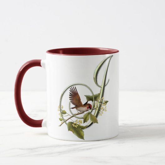 Mug Oiseau chanteur J initial (Gauche)