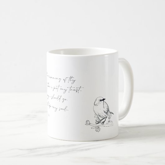 Mug Oiseau chanteur, verset de la Bible, Psaume 143:8, (Devant droit)
