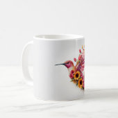 Mug Oiseau colibré volant avec des fleurs (Devant gauche)