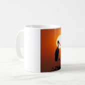 Mug Oiseau couché de soleil en Branche - Oiseau mur de (Devant gauche)