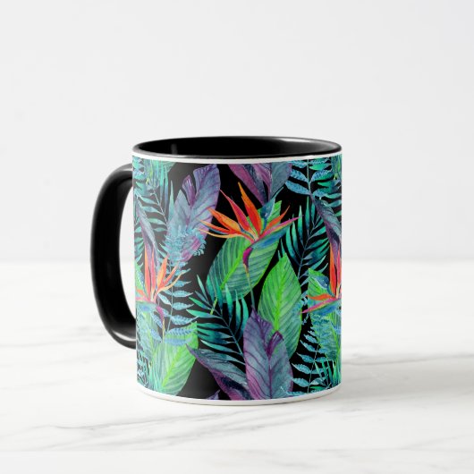 Mug Oiseau d'aquarelle du paradis (Devant gauche)