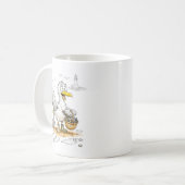 Mug Oiseau de bande dessinée collectant des coquillage (Devant gauche)