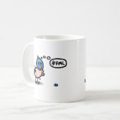 Mug Oiseau de bleu de gazouillement de #FML (Devant gauche)