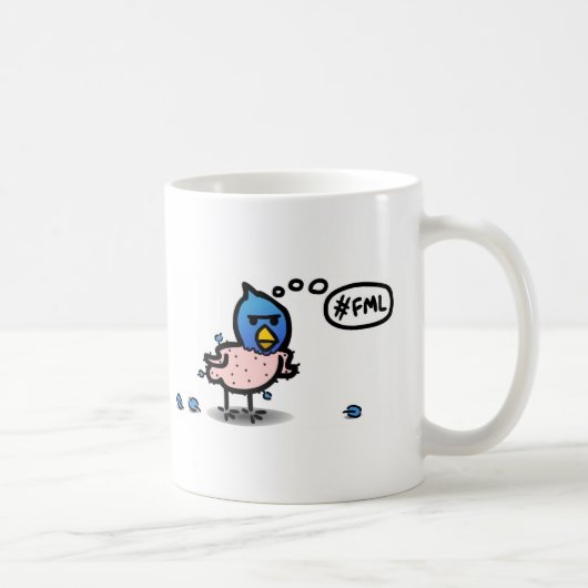 Mug Oiseau de bleu de gazouillement de #FML (Droite)