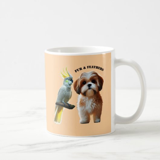 Mug Oiseau de chien de Chih Tzu et de Cockatoo Oiseau (Droite)