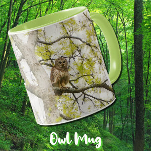 Mug Oiseau de chouette dans la coupe de cochon d'arbre
