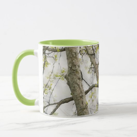 Mug Oiseau de chouette dans la coupe de cochon d'arbre (Gauche)