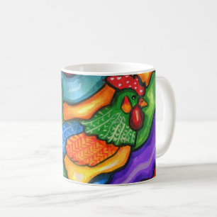 Mug Oiseau de coq Abstrait Art coloré animal