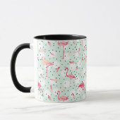 Mug Oiseau de Flamant rose avec des plumes (Gauche)