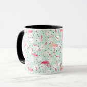 Mug Oiseau de Flamant rose avec des plumes (Devant gauche)